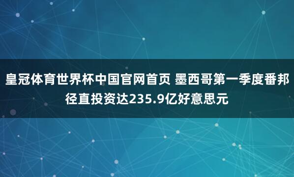 皇冠体育世界杯中国官网首页 墨西哥第一季度番邦径直投资达235.9亿好意思元