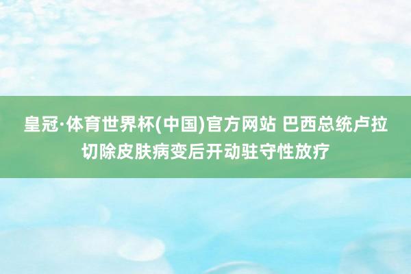 皇冠·体育世界杯(中国)官方网站 巴西总统卢拉切除皮肤病变后开动驻守性放疗