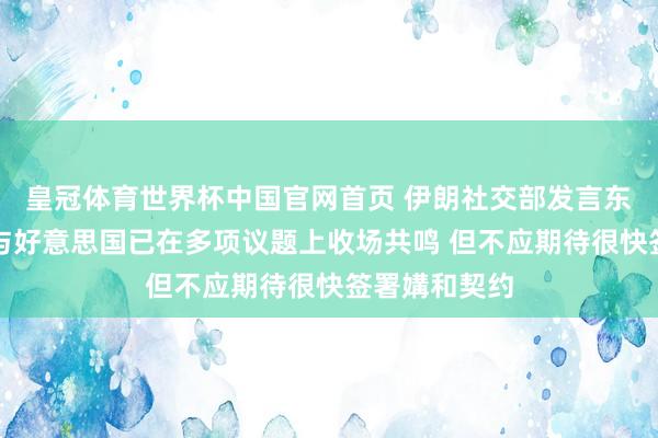皇冠体育世界杯中国官网首页 伊朗社交部发言东谈主：伊朗与好意思国已在多项议题上收场共鸣 但不应期待很快签署媾和契约