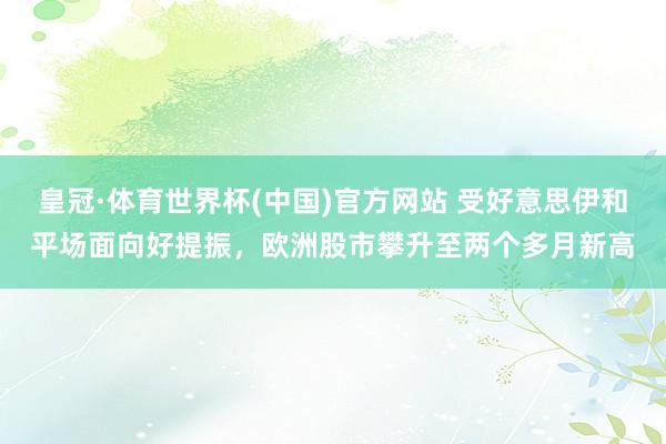 皇冠·体育世界杯(中国)官方网站 受好意思伊和平场面向好提振，欧洲股市攀升至两个多月新高