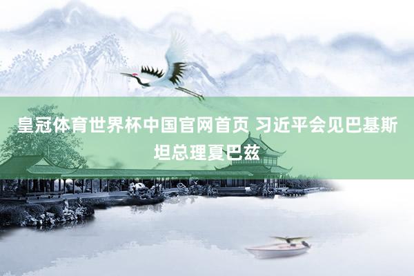 皇冠体育世界杯中国官网首页 习近平会见巴基斯坦总理夏巴兹