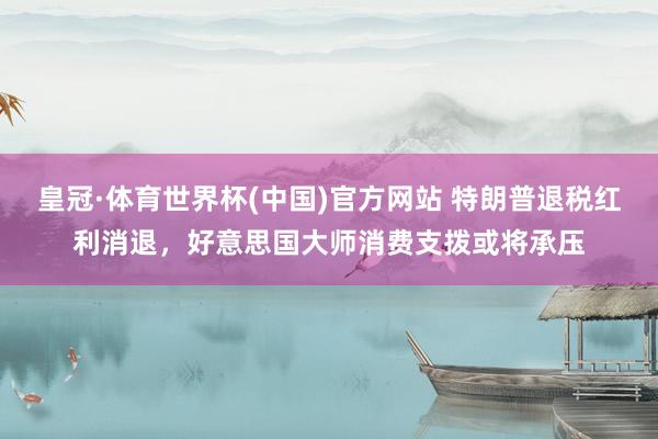 皇冠·体育世界杯(中国)官方网站 特朗普退税红利消退，好意思国大师消费支拨或将承压