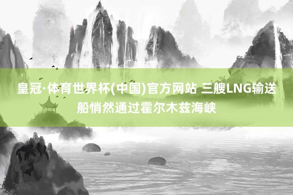 皇冠·体育世界杯(中国)官方网站 三艘LNG输送船悄然通过霍尔木兹海峡