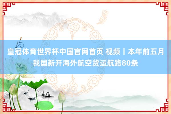 皇冠体育世界杯中国官网首页 视频丨本年前五月我国新开海外航空货运航路80条