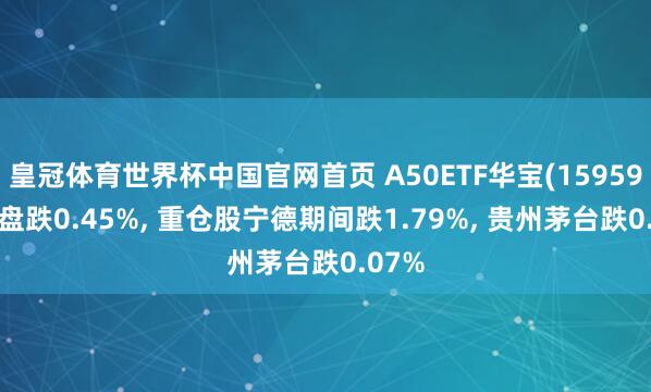 皇冠体育世界杯中国官网首页 A50ETF华宝(159596)开盘跌0.45%， 重仓股宁德期间跌1.79%， 贵州茅台跌0.07%
