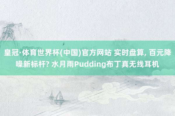 皇冠·体育世界杯(中国)官方网站 实时盘算， 百元降噪新标杆? 水月雨Pudding布丁真无线耳机